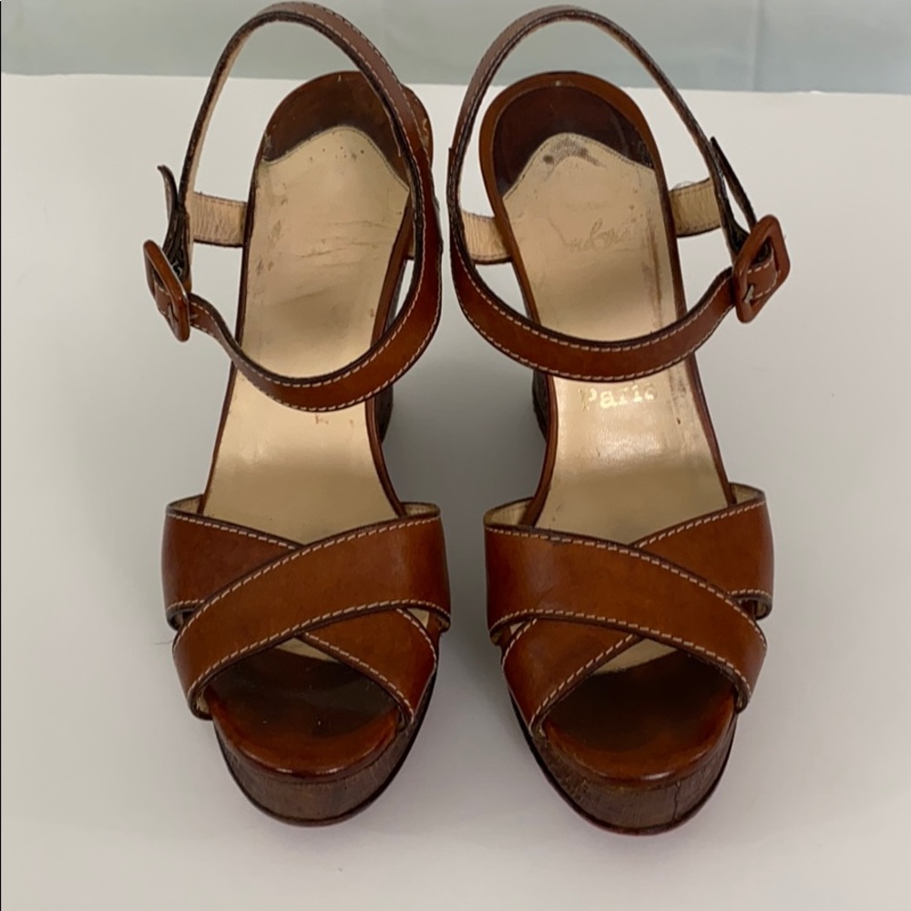 Brown Christian Louboutin Platform Sandals 36.5/6